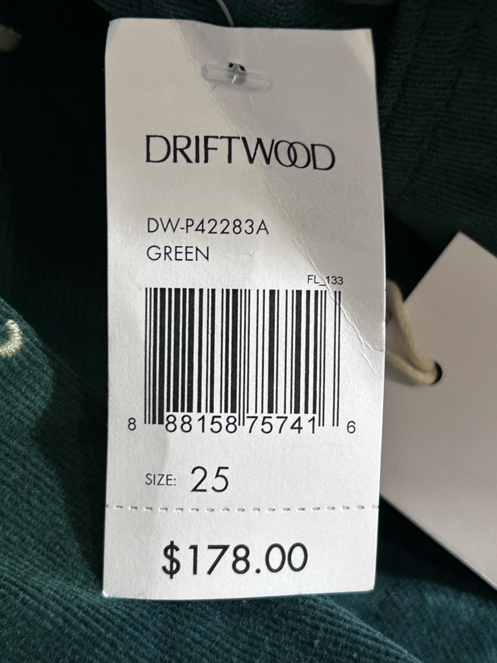 NWT  Driftwood Farrah Embroidered Corduroy Flare Jeans 25 and 29 Forest Green - Picture 11 of 13
